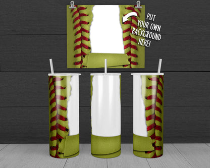 Torn Paper - Softball Tumbler Design, 20 oz Skinny Tumbler Wrap (Digital Download)