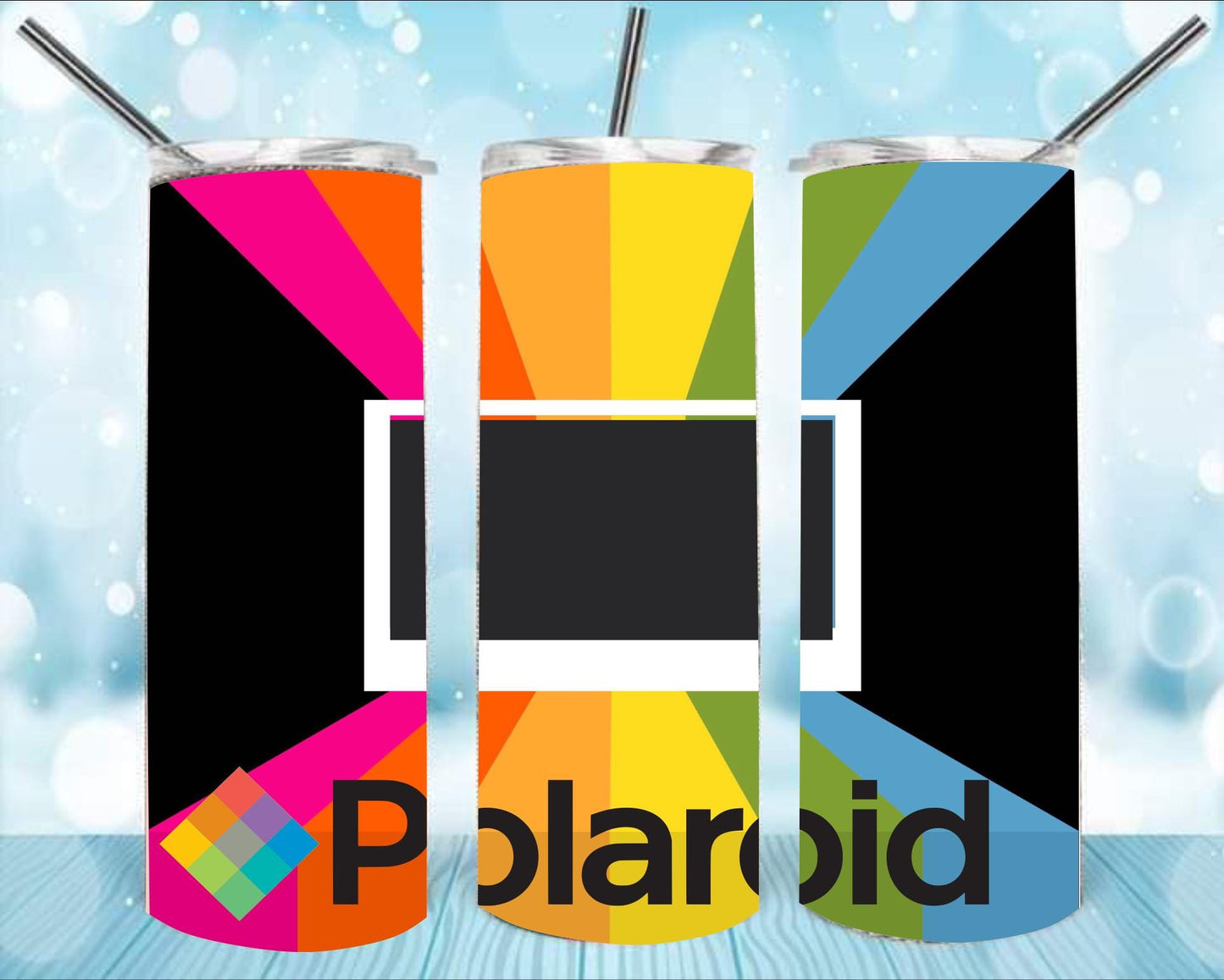 Polaroid Picture Tumbler Design, 20 oz Skinny Tumbler Design, Sublimation Image, Tumbler Wrap, 20oz Tumbler Wrap