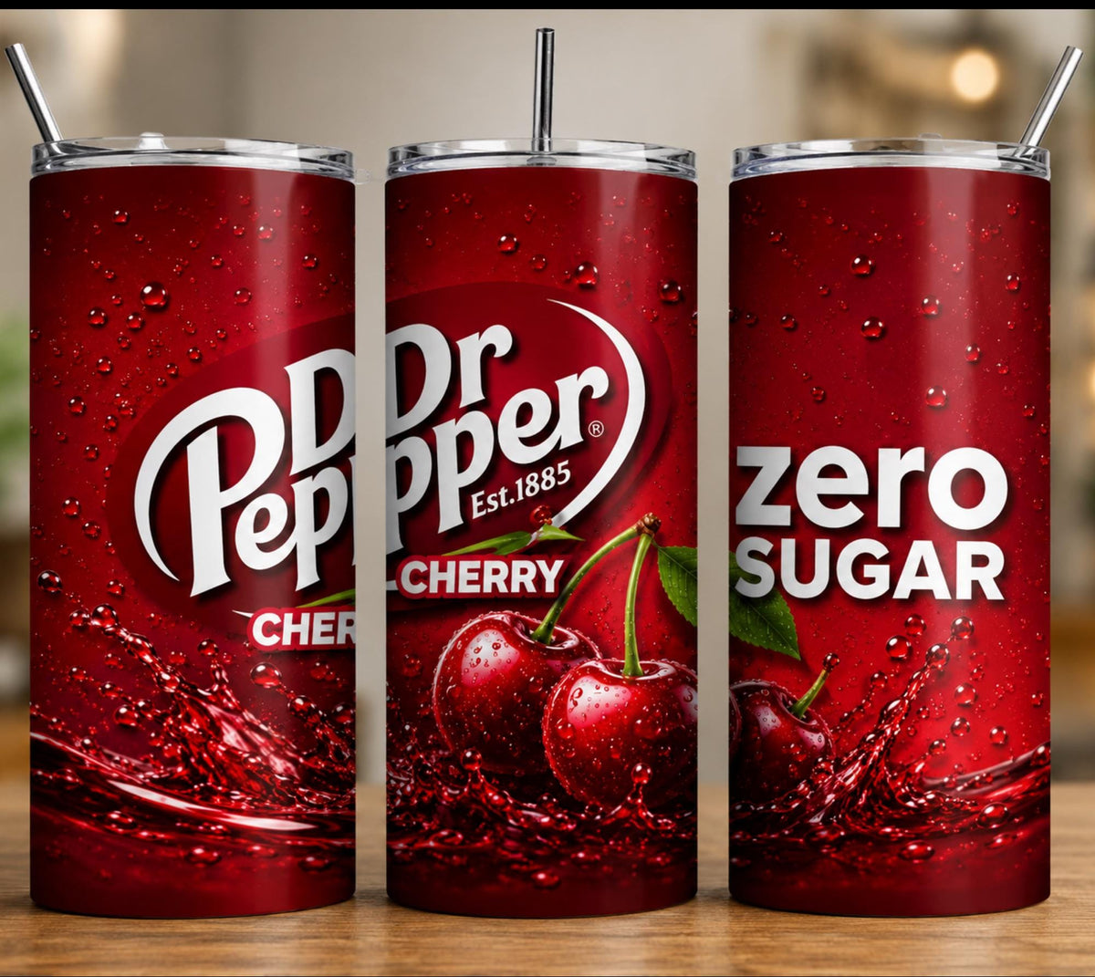 Dr Pepper Diet Cherry Tumbler Design, 20 oz Skinny Tumbler Wrap (Digital Download)