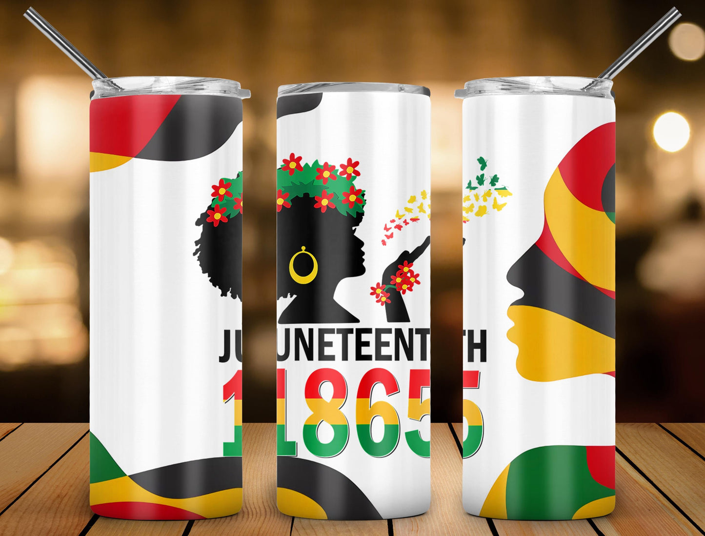 Juneteenth 1865 Design, 20 oz Skinny Tumbler Design, Sublimation Image, Tumbler Wrap, 20oz Tumbler Wrap