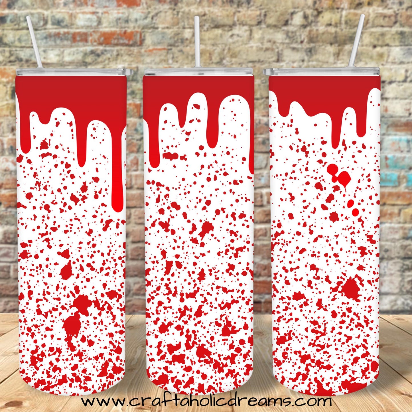 Blood Stains Design, 20 oz Skinny Tumbler Design, Sublimation Image, Tumbler Wrap, 20oz Tumbler Wrap