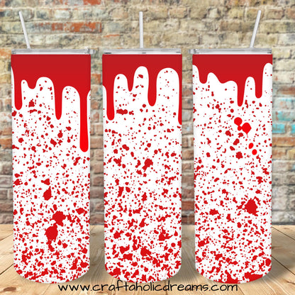 Blood Stains Design, 20 oz Skinny Tumbler Design, Sublimation Image, Tumbler Wrap, 20oz Tumbler Wrap