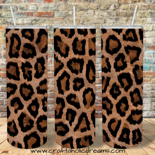 Leopard Print Tumbler Design, 20 oz Skinny Tumbler Design, Sublimation Image, Tumbler Wrap, 20oz Tumbler Wrap
