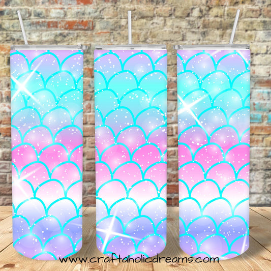 Mermaid Tumbler Wrap,20 oz Skinny Tumber Sublimation Design