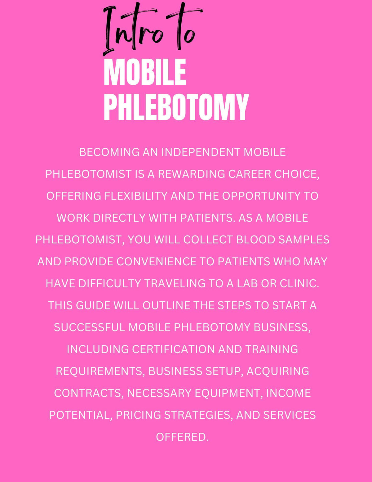Mobile Phlebotomist Guide (PLR)