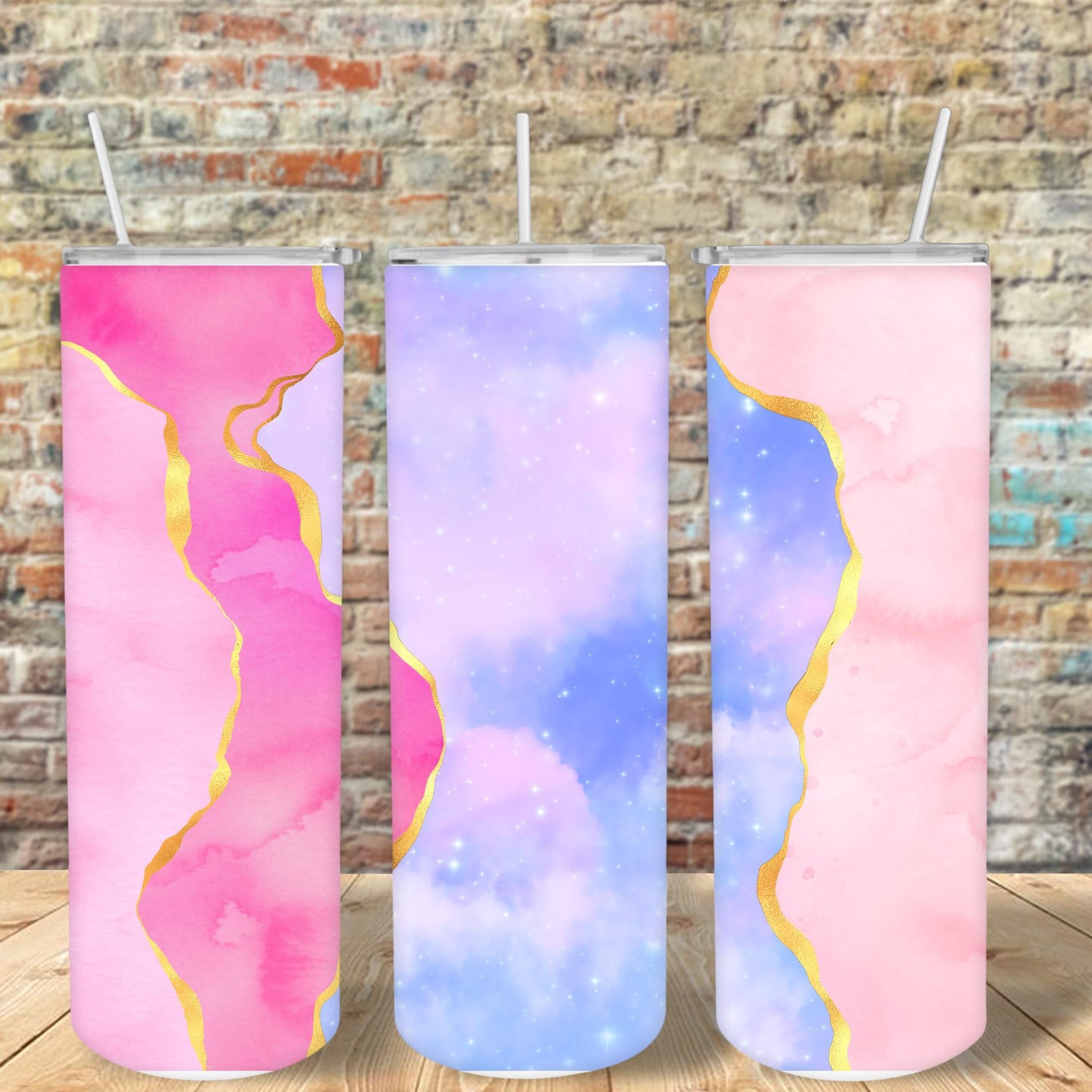 PINK/BLUE AGATE Tumbler Design, 20 oz Skinny Tumbler Design, Sublimation Image, Tumbler Wrap, 20oz Tumbler Wrap