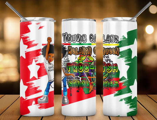 Young Queen Design, 20 oz Skinny Tumbler Design, Sublimation Image, Tumbler Wrap, 20oz Tumbler Wrap