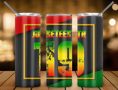 Juneteenth 19 Design, 20 oz Skinny Tumbler Design, Sublimation Image, Tumbler Wrap, 20oz Tumbler Wrap