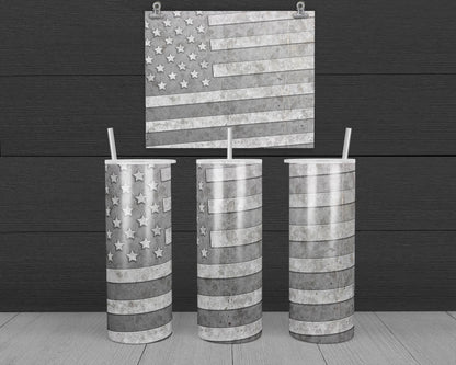 American Flag Concrete Design, 20 oz Skinny Tumbler Design, Sublimation Image, Tumbler Wrap, 20oz Tumbler Wrap