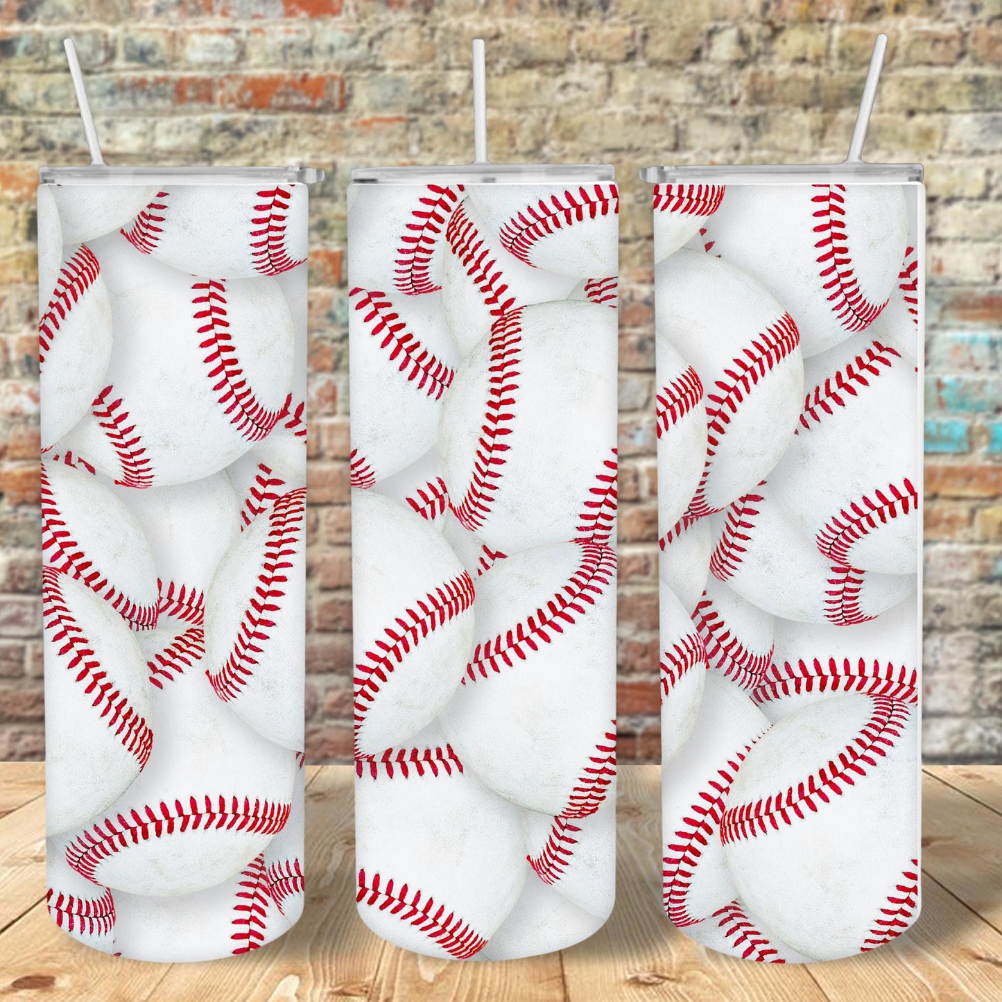 Baseballs Design, 20 oz Skinny Tumbler Design, Sublimation Image, Tumbler Wrap, 20oz Tumbler Wrap
