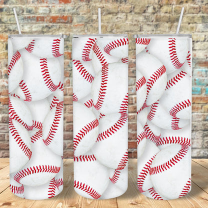 Baseballs Design, 20 oz Skinny Tumbler Design, Sublimation Image, Tumbler Wrap, 20oz Tumbler Wrap