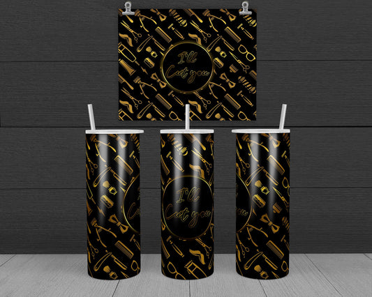 I'll Cut You Bundle Tumbler Design, 20 oz Skinny Tumbler Design, Sublimation Image, Tumbler Wrap, 20oz Tumbler Wrap