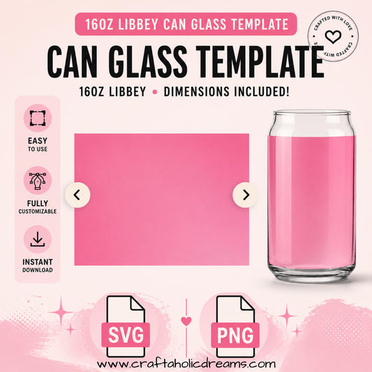 16oz Libbey Glass Canva Template, Full Wrap Libbey Editable Template Bundle, Libbey Beer Can, Glass Jar Cup Template