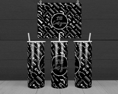 I'll Cut You Bundle Tumbler Design, 20 oz Skinny Tumbler Design, Sublimation Image, Tumbler Wrap, 20oz Tumbler Wrap