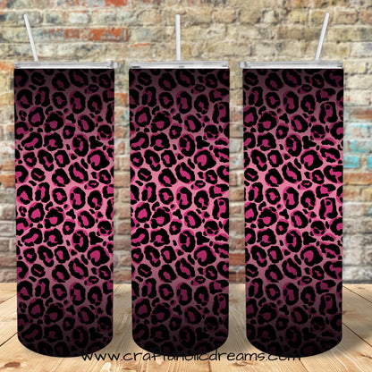 Pink Leopard Tumbler Design, 20 oz Skinny Tumbler Design, Sublimation Image, Tumbler Wrap, 20oz Tumbler Wrap