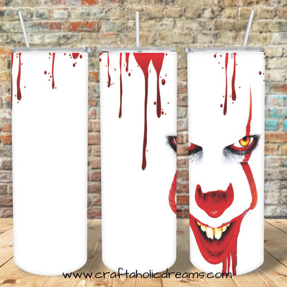 Clown Tumbler Design, 20 oz Skinny Tumbler Design, Sublimation Image, Tumbler Wrap, 20oz Tumbler Wrap
